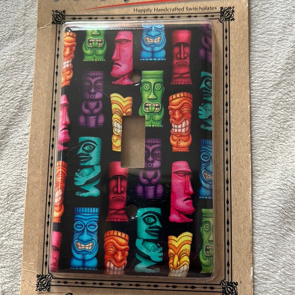Colorful Tiki Cup Light Switch Plate